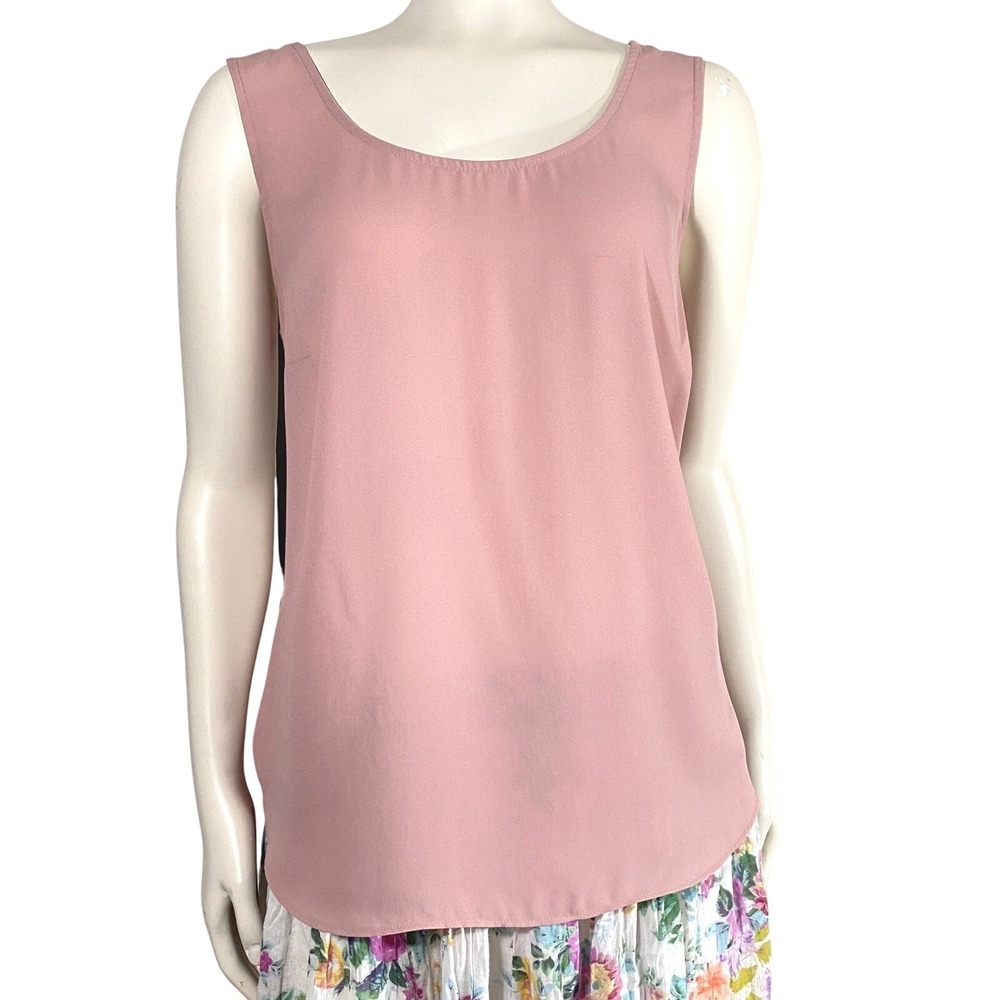 Alfani Womens Dusty Rose Scoop Neck Sleeveless Blouse Tank Top Pink Medium‎
